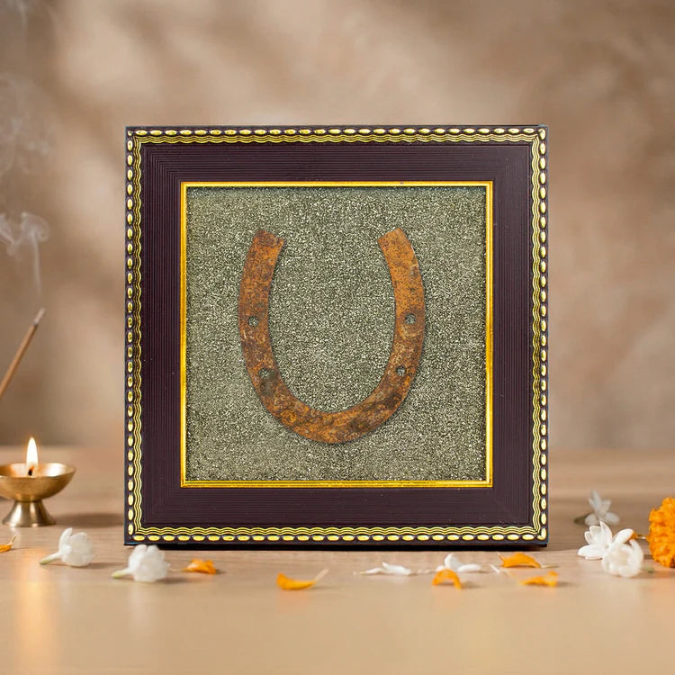 Ghode Ka Naal On Raw Pyrite Frame