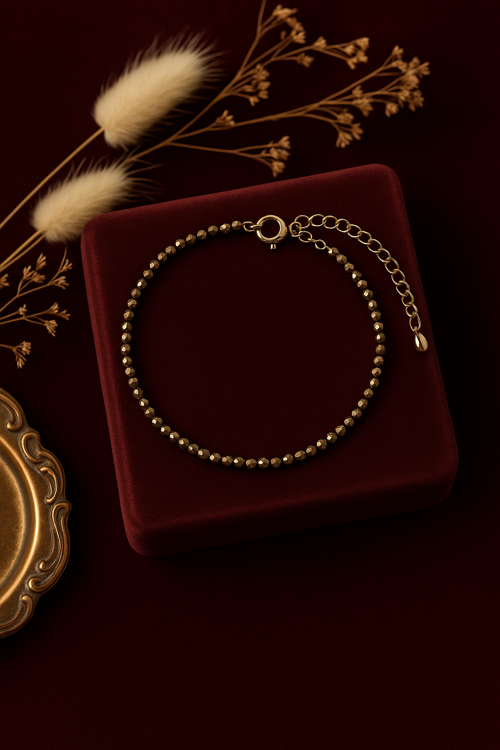 Maa Lakshmi Siddh Raw Pyrite Anklet