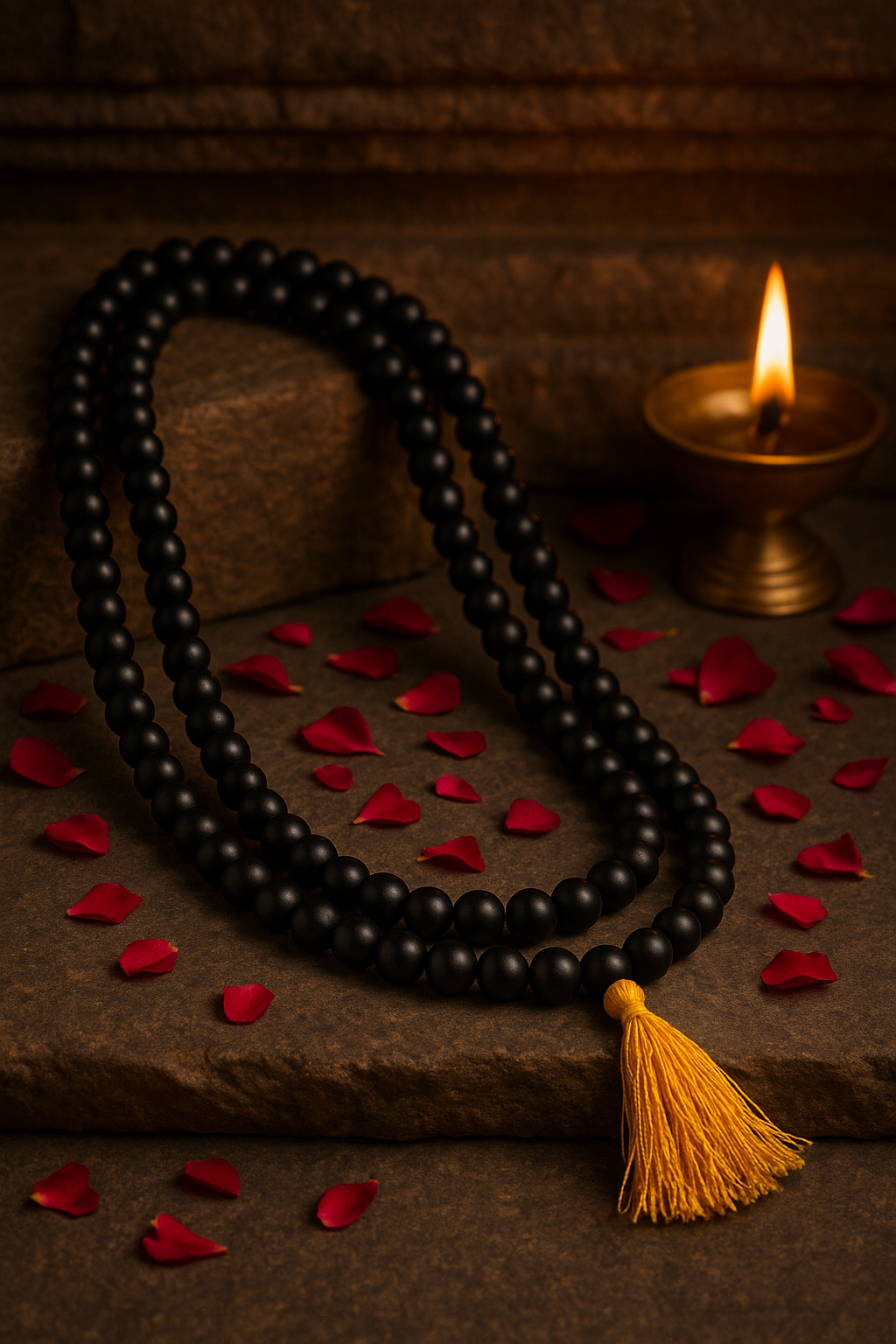 Original Karungali Malai 108-Beads - 8mm, Ebony Wood