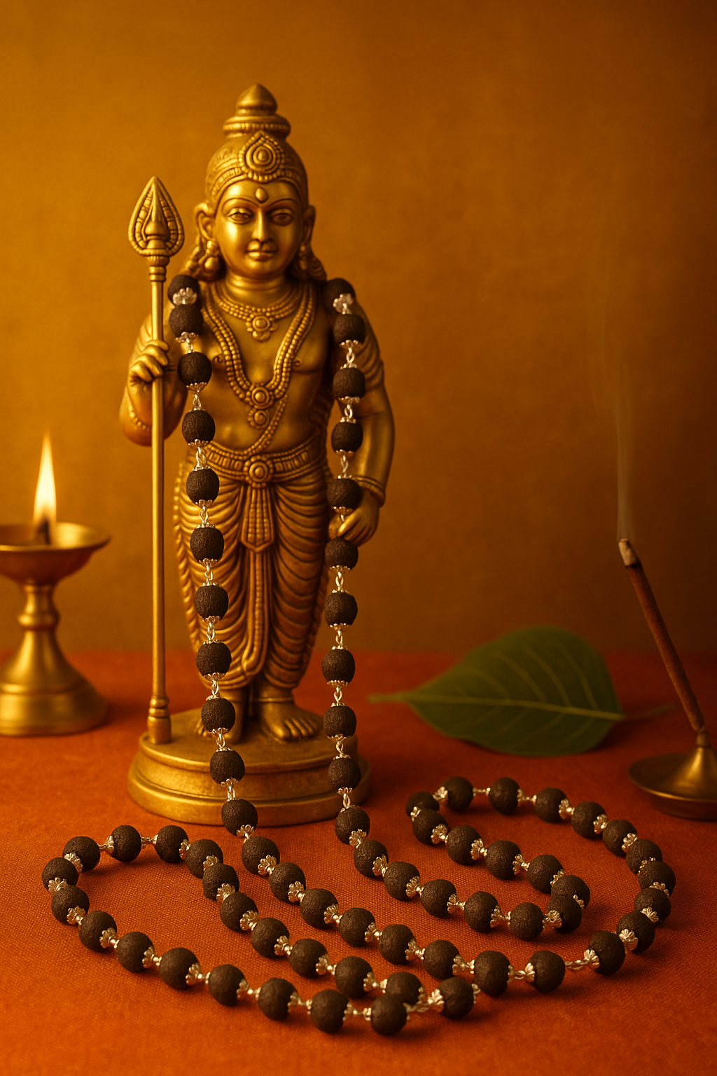 Karungali Malai Silver Cap Plated Necklace with Certification - 108 Beads