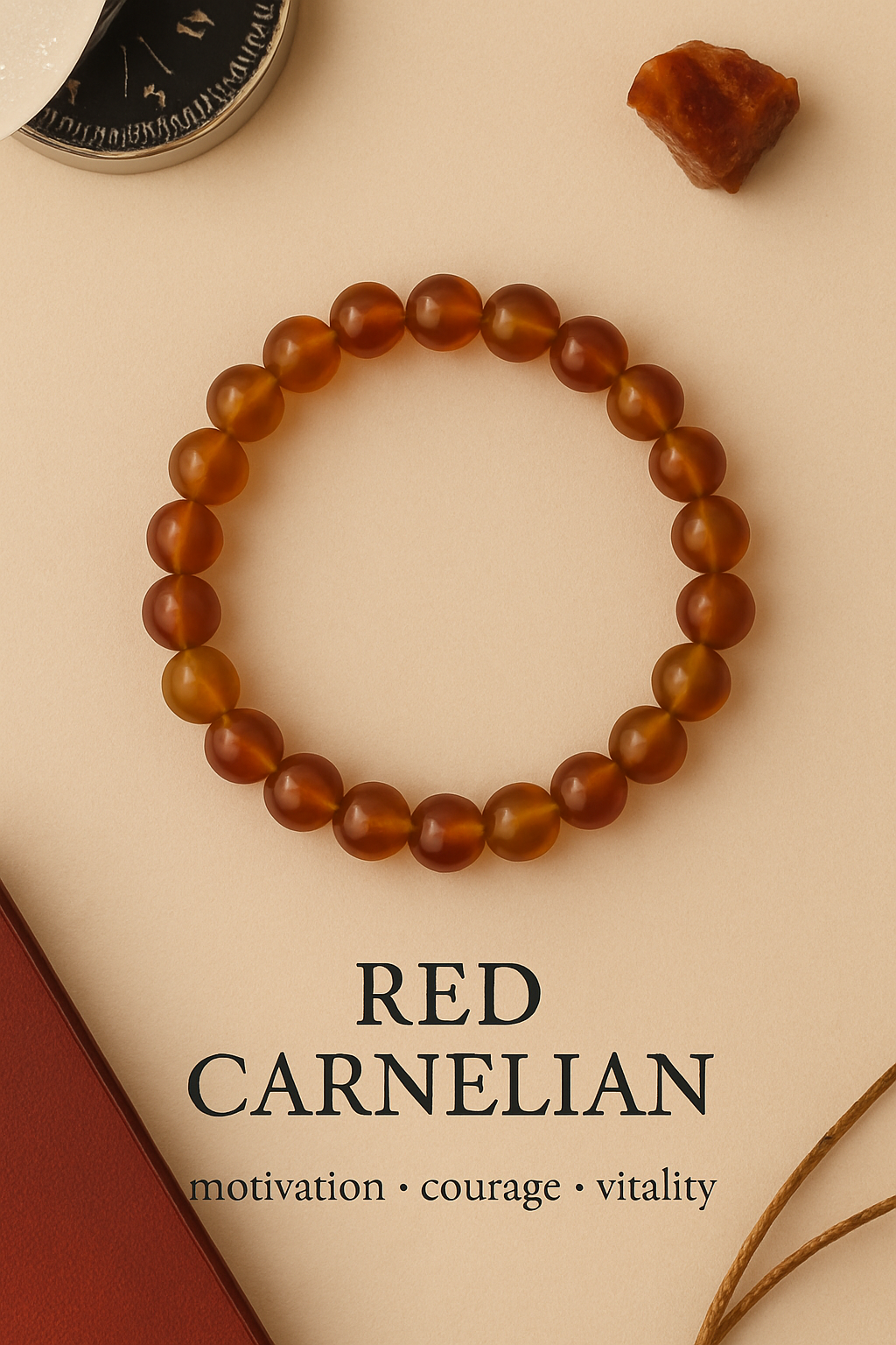 Carnelian Bracelet - Stone of Confidence & Creativity