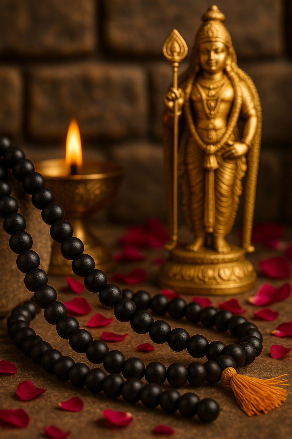 Original Karungali Malai 108-Beads - 8mm, Ebony Wood